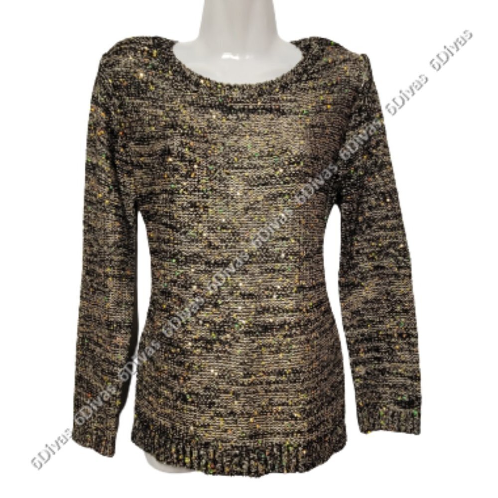 Sequin Long Sleeve Party Knit Top Sizes S M L